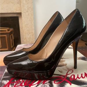 YSL Vintage Black Patent Leather Heels 40 10
